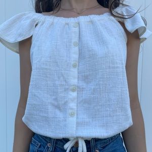 Madewell White Linen Top